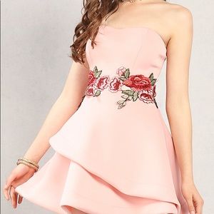 Floral Embroidered Fit n Flare Flounce Dress